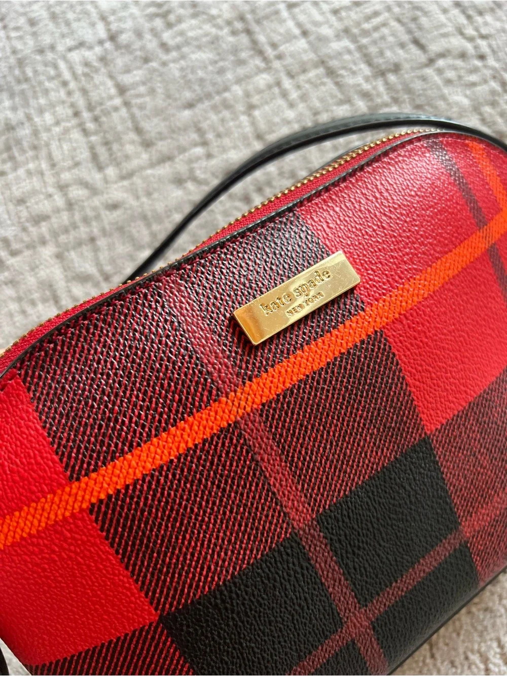 Kate Spade Red and Black Plaid Crossbody